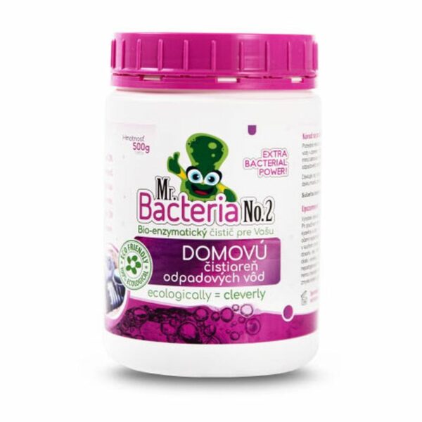 Háztartási baktériumok szennyvíztisztító telepekhez, 500g | A Mr. Bacteria tisztán és működőképesen tartja a szennyvíztisztító telepeket a szerves hulladék és az iszap lebontásával.