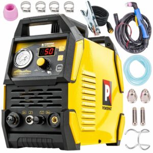 A plazmavágó, 6,5kVA | PM-PP-50L-PRO egy kompakt és nagy teljesítményű eszköz, amelyet elektromosan vezető anyagok precíz vágására terveztek.