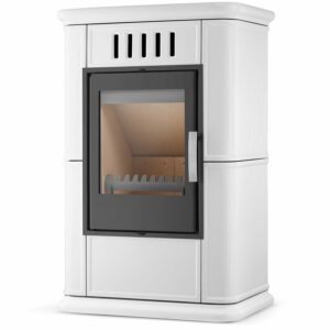 Kandalló kályha levegőellátással OLBIA, 7,5 kW | fehér nem csak fűtőberendezés, hanem teljes értékű designelem is.