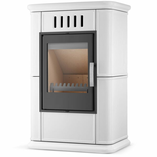 Kandalló kályha levegőellátással OLBIA, 7,5 kW | fehér nem csak fűtőberendezés, hanem teljes értékű designelem is.