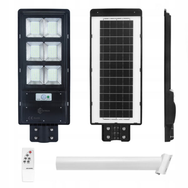 A 240W-os Napenergiás LED Utcai Lámpa ideális kültéri területek, járdák, utak megvilágítására, elektromos csatlakozás nélkül.