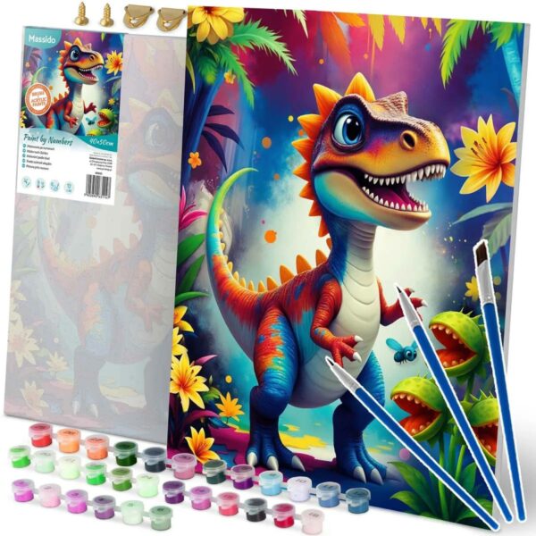 Festés számok szerint, 40x50cm, dinoszaurusz | Massido