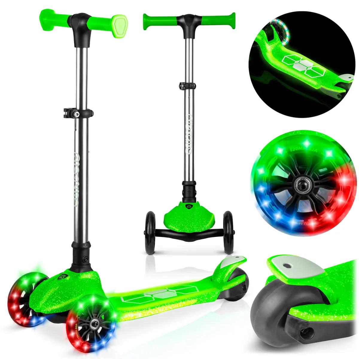 Világítós Háromkerekű Roller, Zöld | Ricokids Jelly Világítós Háromkerekű Roller, Zöld | Ricokids Jelly