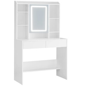 LED világítású fésülködőasztal | fehér