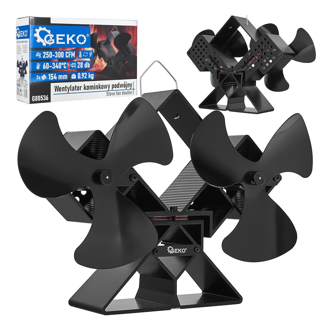 Dupla kandallóventilátor, termoelektromos, 154 mm | GEKO Dupla kandallóventilátor, termoelektromos, 154 mm | GEKO