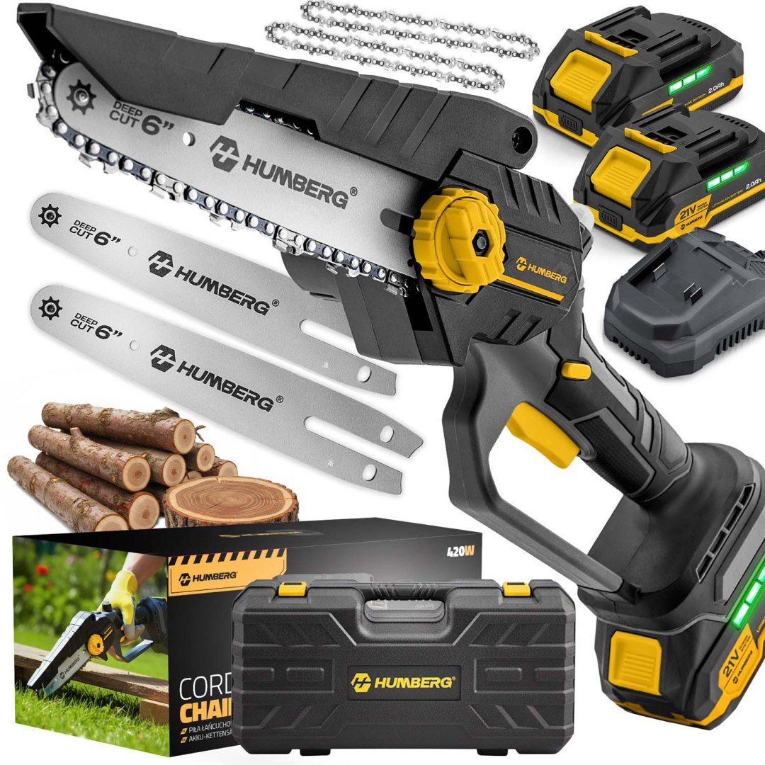Akkumulátoros mini láncfűrész HM-421, 420W | Humberg Akkumulátoros mini láncfűrész HM-421, 420W | Humberg