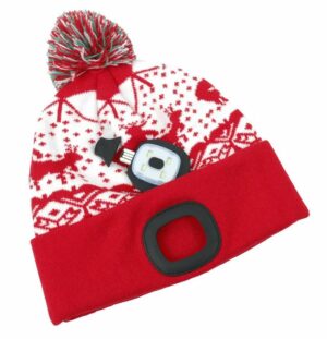 LED-es karácsonyi sapka, L, piros | Strend Pro