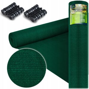 Árnyékoló háló + 50 db kapocs, 140g/m2, 1,5x25m, zöld | Plonos