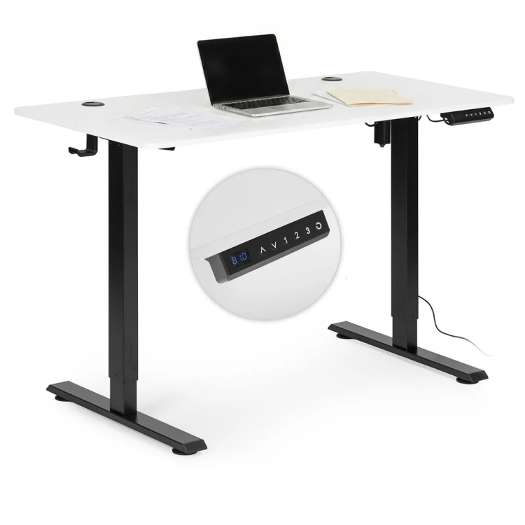 Elektromosan állítható íróasztal, 120x60cm, fehér-fekete | ModernHome Elektromosan állítható íróasztal, 120x60cm, fehér-fekete | ModernHome