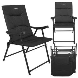 Kempingszék 2 db, 59x70x91cm, fekete | Trizand