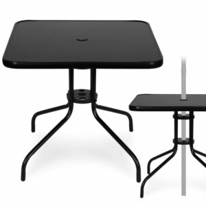 Négyzet alakú kerti asztal, 80cm, fekete | MultiGarden