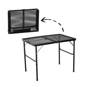 Összecsukható turistaasztal, 90x60x40/70cm | fekete