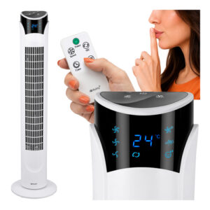 Oszlopventilátor, 90cm, távirányító, fehér | Ruhhy