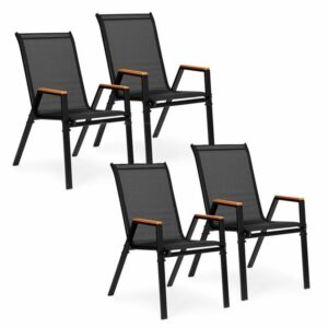 Kerti székek SC-092W, 4 db, fekete | MultiGarden